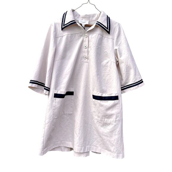 NWT Tuckernuck Pomander Place Hart Shirt Dress Mini Gardenia Tan Blue Large New - Picture 7 of 12